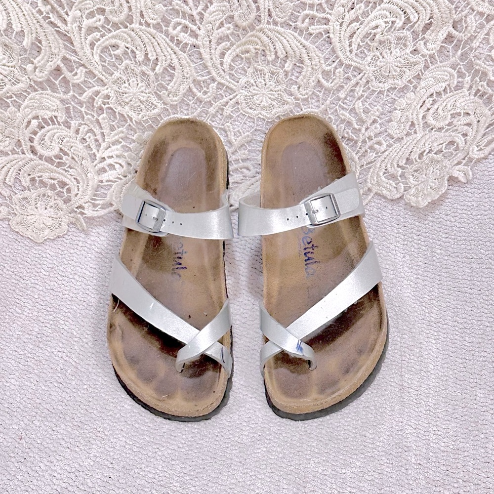 SOLD Silver Birkenstock Betula Mayari Sandals